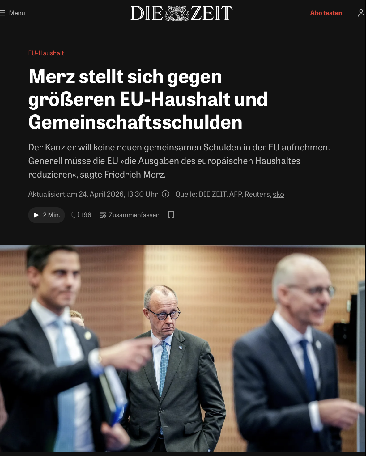 EU-Haushalt: Merz stellt sich gegen größeren EU-Haushalt und Gemeinschaftsschulden